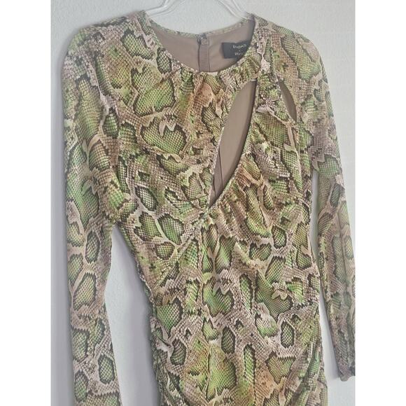 Dundas x Revolve Natasha Mini Dress Medium Snake Print Cut-Out Mesh Lined - Picture 7 of 16